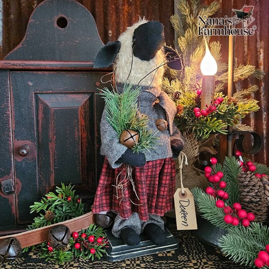 Doreen Sheep Girl Doll with Greenery - 15"