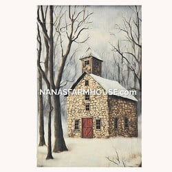 Stone School House Garden Flag - 17.25" X 12.5"