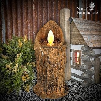 Moving Flame Candle Drippy Black
