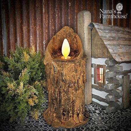 Moving Flame Candle Drippy Black
