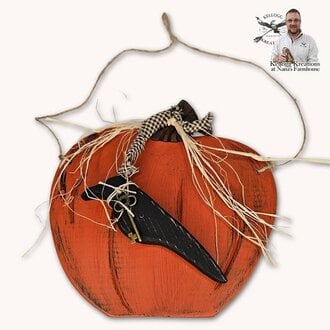 Hanging Pumpkin Crow & Key