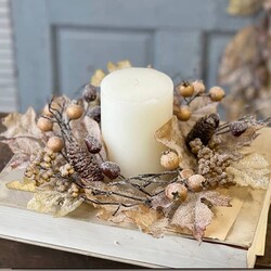 Fall's Farewell Candle Ring - 15" x 6.5"