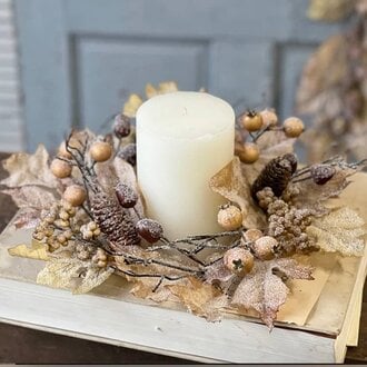 Fall's Farewell Candle Ring - 15"
