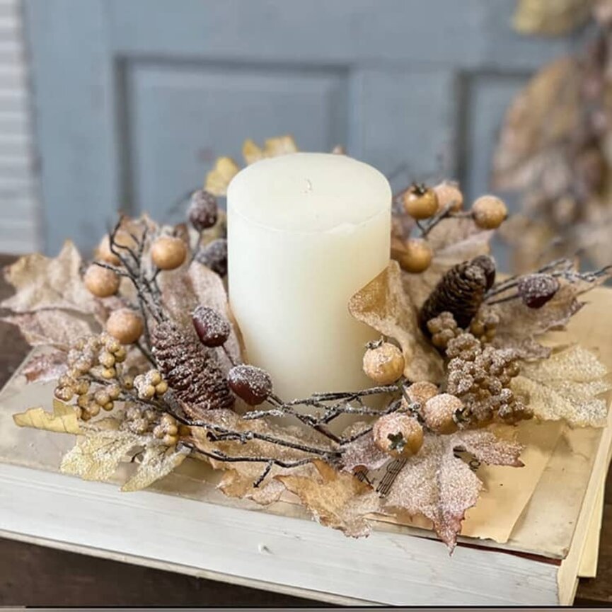 Fall's Farewell Candle Ring - 15" x 6.5"