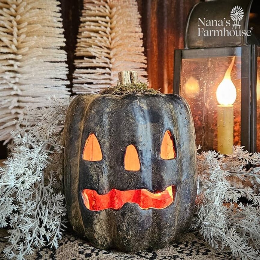 Carved Jack Face Pumpkin  - 7" x 5.5"