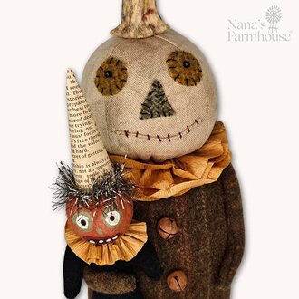 White Pumpkin Doll with Orange Pumpkin Faced Baby