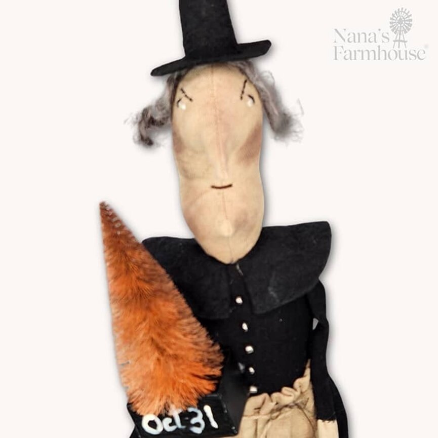 Tall Witch Holding Rusty Tree In Oct 31 Box 19 T