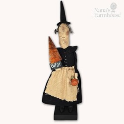 Tall Witch Holding Rusty Tree In Oct 31 Box 19 T