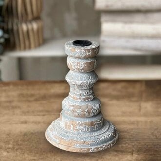 Prelude Taper Holder Distressed White - 6.5"