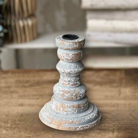 Prelude Taper Holder Distressed White - 6.5"