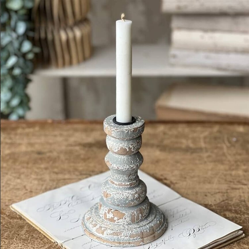 Prelude Taper Holder Distressed White - 6.5" x 4.5"
