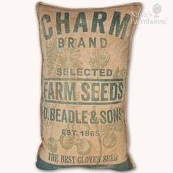 Charm Brand Farm Seeds Feed Sack Pillow - 16.5" x 9"