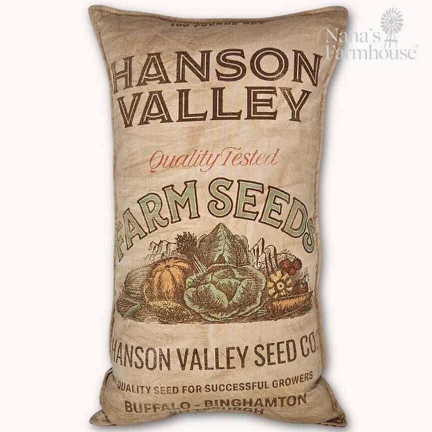 Hanson Valley Farm Seed Feed Sack Pillow - 16.5" x 9"