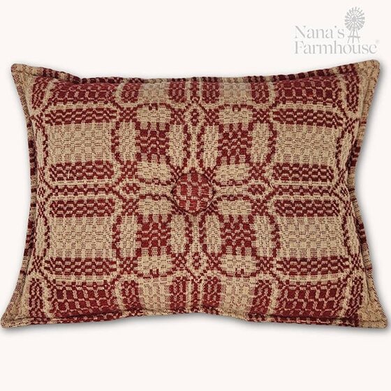 Cambridge Red Rectangle Coverlet Pillow - 12" x 16"