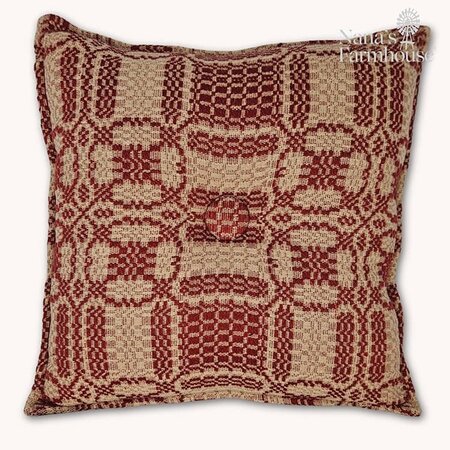 Cambridge Coverlet Pillow Red -16"