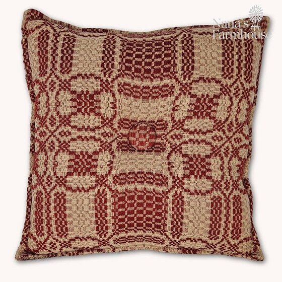 Cambridge Coverlet Pillow Red -16"
