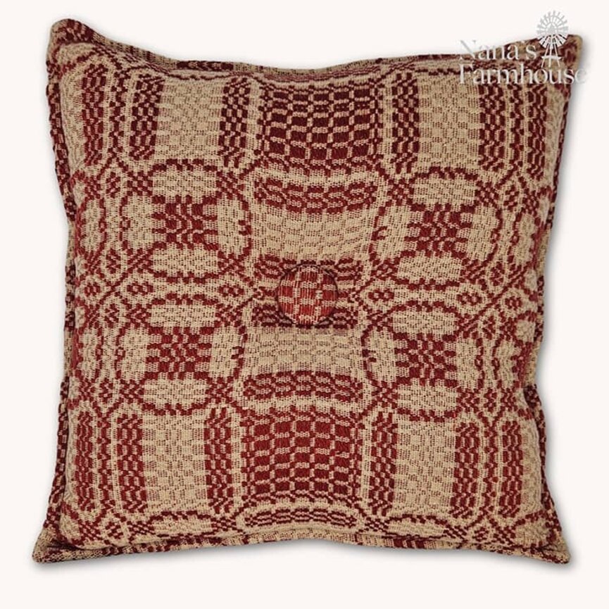 Cambridge Coverlet Pillow Red - 16" x 16"