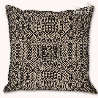 Abigail's Weave Coverlet Pillow Black Linen - 16"