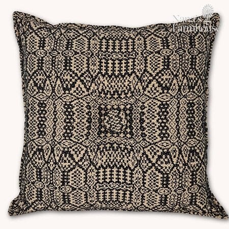 Abigail's Weave Coverlet Pillow Black Linen - 16"