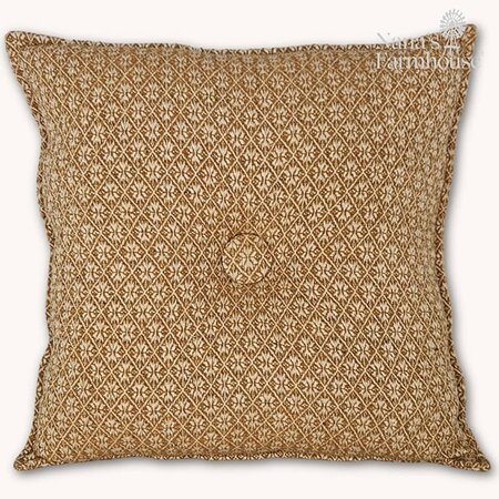 Cherry Blossom Mustard Coverlet Pillow - 16"
