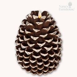 Pine Cone Moving Flame LED Candle Brown - 6.5" x 5"