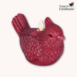 Cardinal Shaped Moving Flame LED Candle - 6.1" x 4.3"