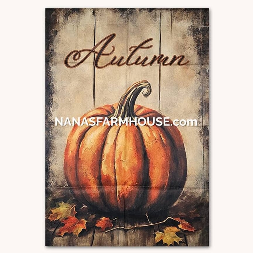 Autumn with Pumpkin Double Sided Garden Flag - 28" x 40"