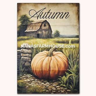 Autumn Pumpkin Double Sided Yard Flag - Large
