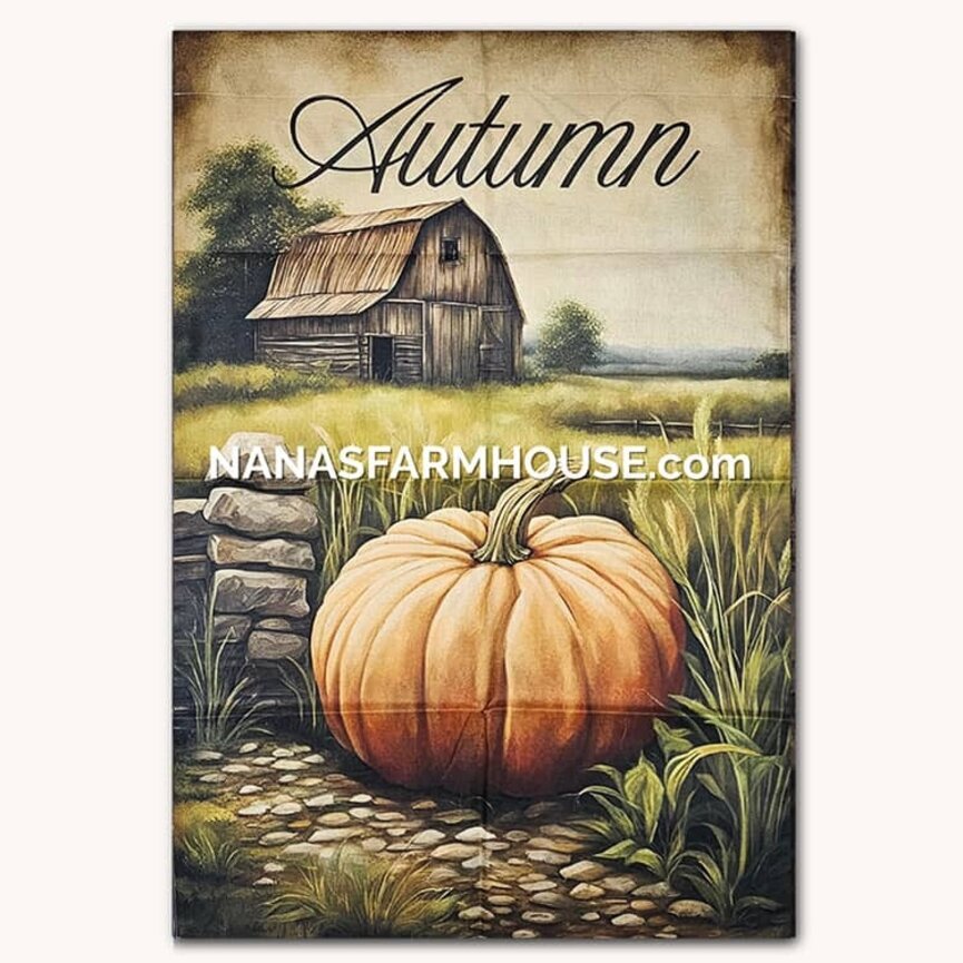 Autumn Pumpkin with Barn Garden Flag - 28" x 40"