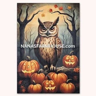 Halloween Owl Double Sided Yard Flag - Large