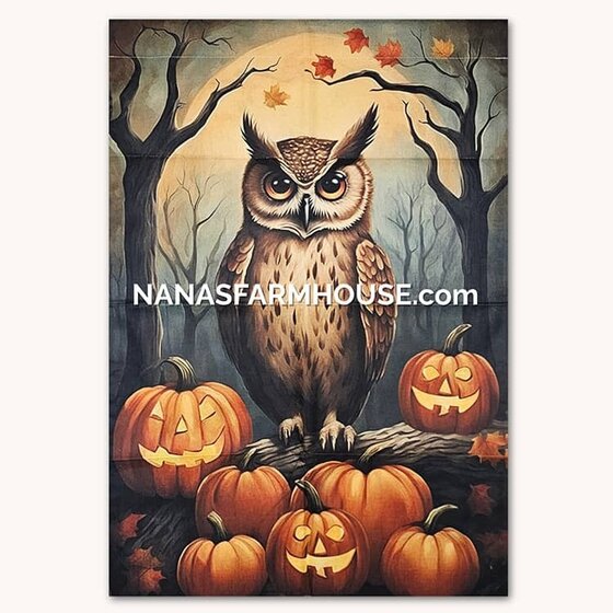 Halloween Owl Double Sided Yard Flag - Large