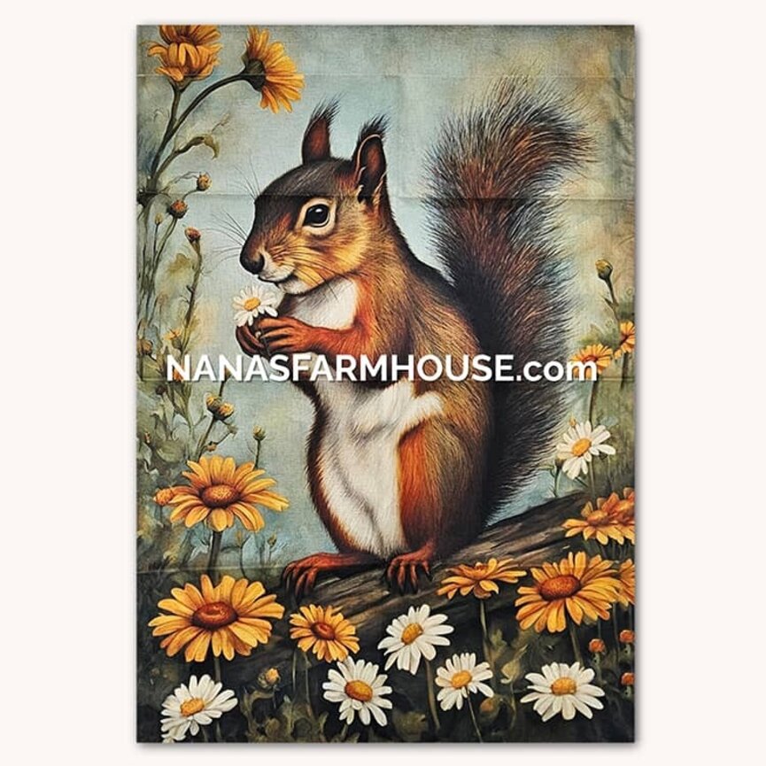 Summer Squirrel Double Sided Garden Flag - 28" x 40"