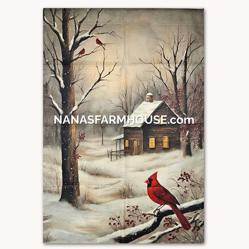 Winter Trees with Cardinals Double Sided Yard Flag - 28" x 40"