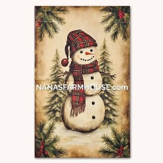 Snowman In Pines Garden Flag - 17.25"