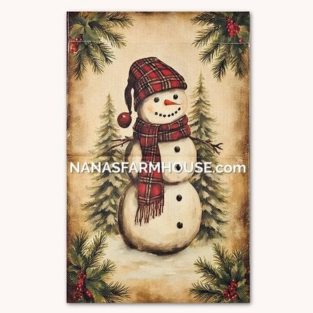 Snowman In Pines Garden Flag - 17.25"