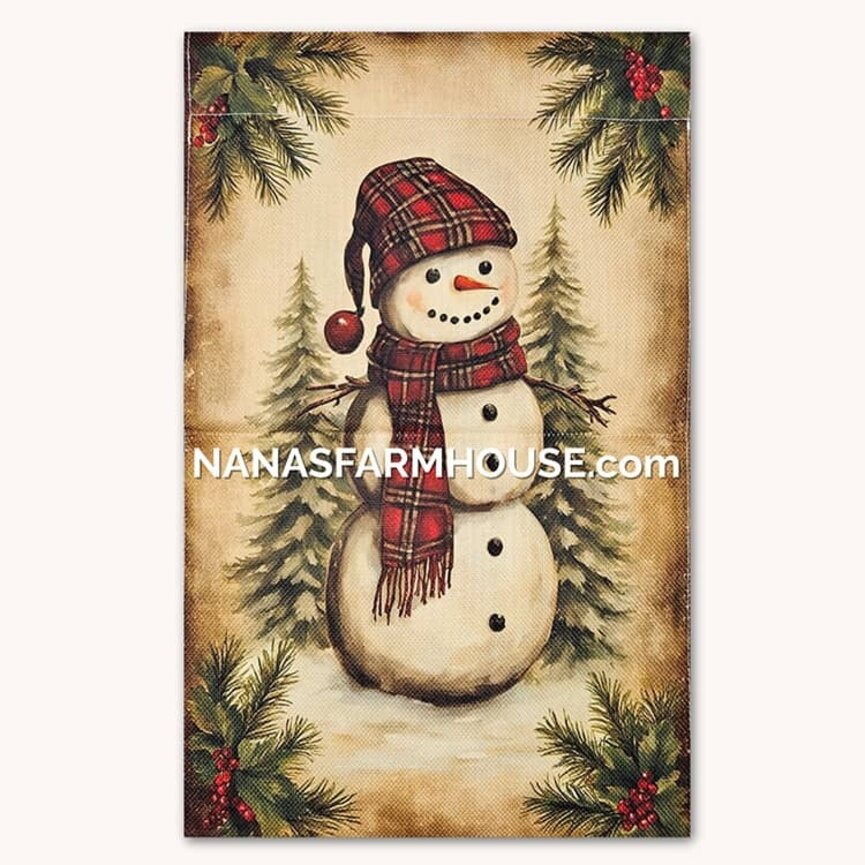 Snowman In Pines Garden Flag - 17.25" x 12.5"