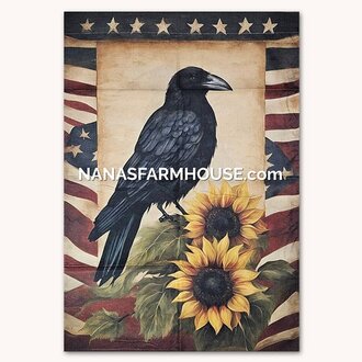 Americana Crow Garden Flag - Large