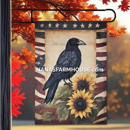 Americana Crow Garden Flag - Large
