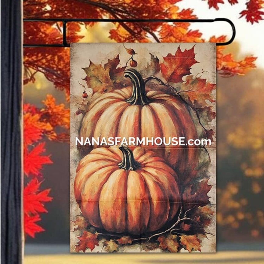 Harvest Pumpkins Double Sided Garden Flag - 28" x 40"