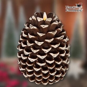 Pine Cone Moving Flame LED Candle Brown - 6.5"
