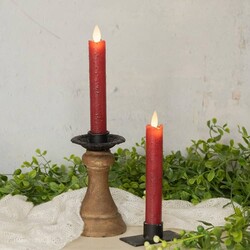 Moving Flame Taper Candle Red Set - 6.75"