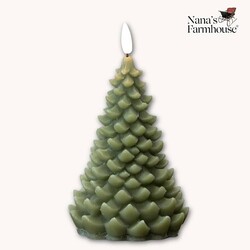 Dark Green 3D Flame Balsam Tree Candle - 7" x 4"