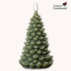 Dark Green 3D Flame Balsam Tree Candle - 8" x 4.5"