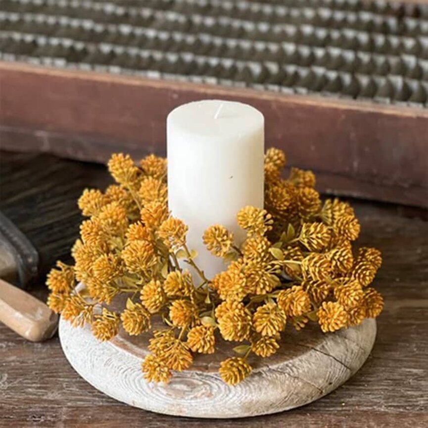 Russet Cone Candle Ring Golden - 10" x 3"