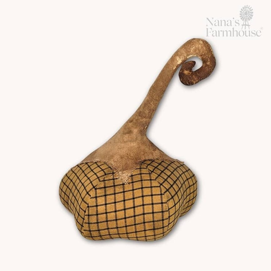 Curly Top Pumpkin with Squares - 13" x 12"