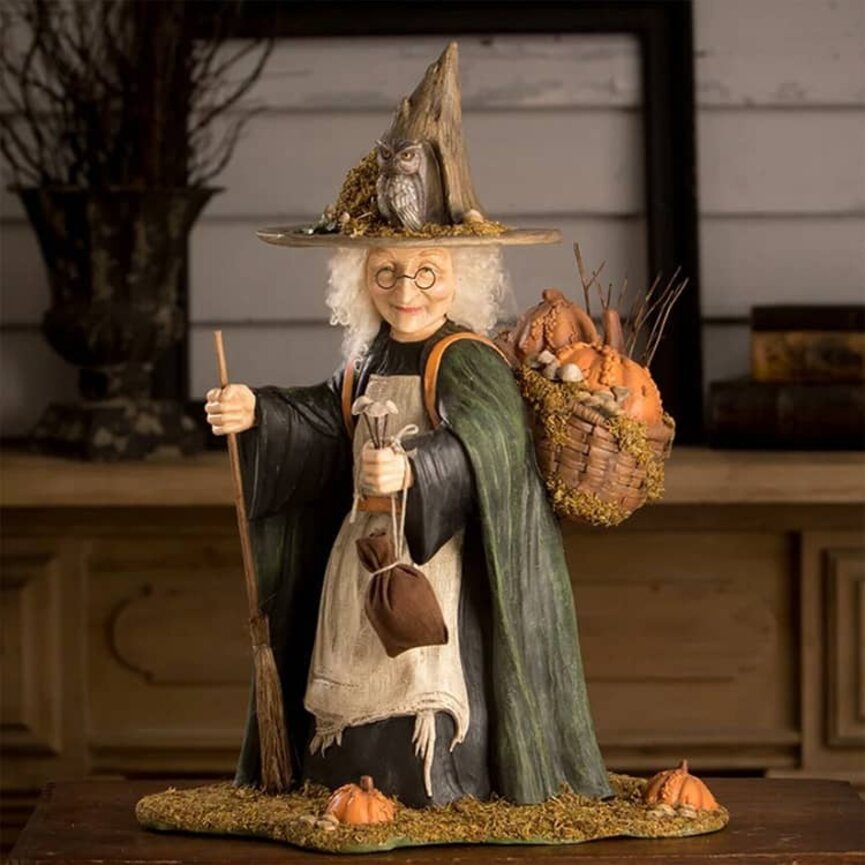 Woodsy Wrenna Witch Resin & Fabric - 18" x 10" x 14"