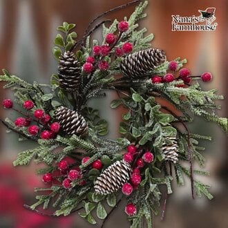 Crimson Berry & Pine Candle Ring