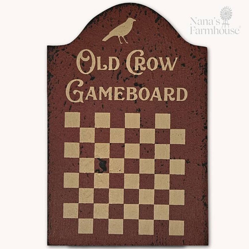 Tavern Sign Old Crow Gameboard Shelf Sitter - 9" x 6"