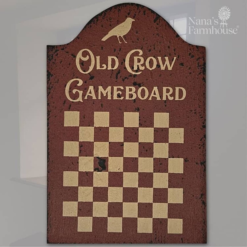 Tavern Sign Old Crow Gameboard Shelf Sitter - 9" x 6"