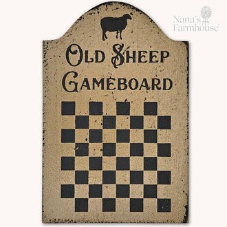 Old Sheep Checker Gameboard Shelf Sitter